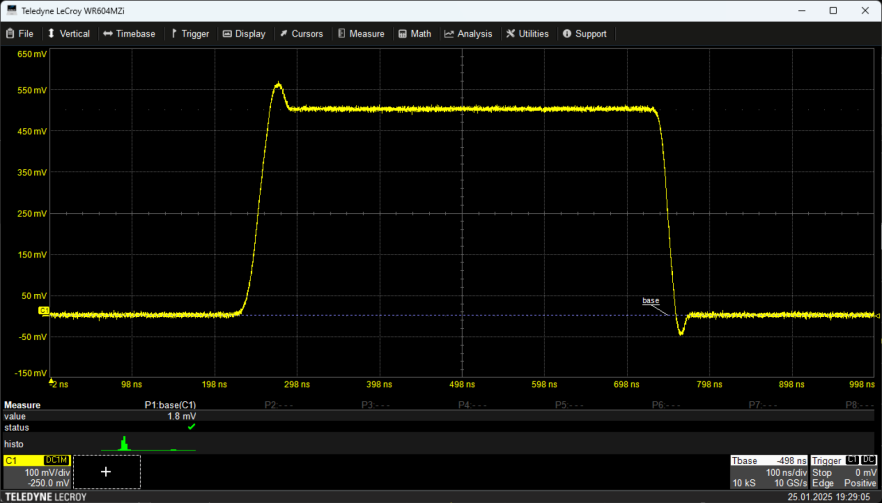 Abbildung 1 - Der Messwert Base der erfassten Kurve wird ermittelt.