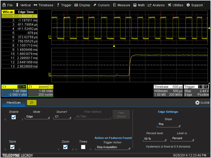 Figure 1 - The initial setup screen for WaveScan is the starting point for deep signal exploration.
