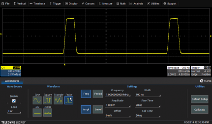 Integrierter Funktionsgenerator zum WaveSurfer 3000