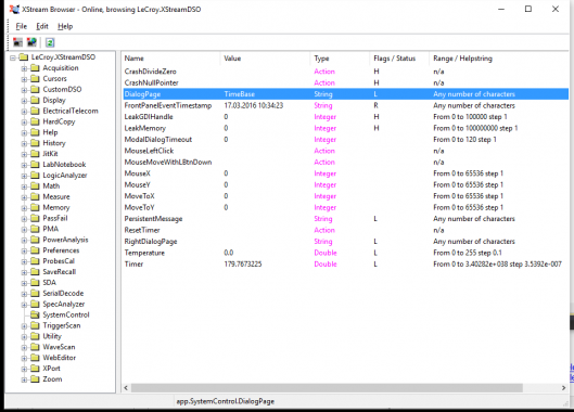 XStreamBrowser - Automation Command Dialog Page Timebase
